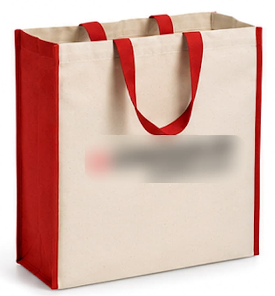 Redesigned 12 oz box-bottom tote, 3/4 view