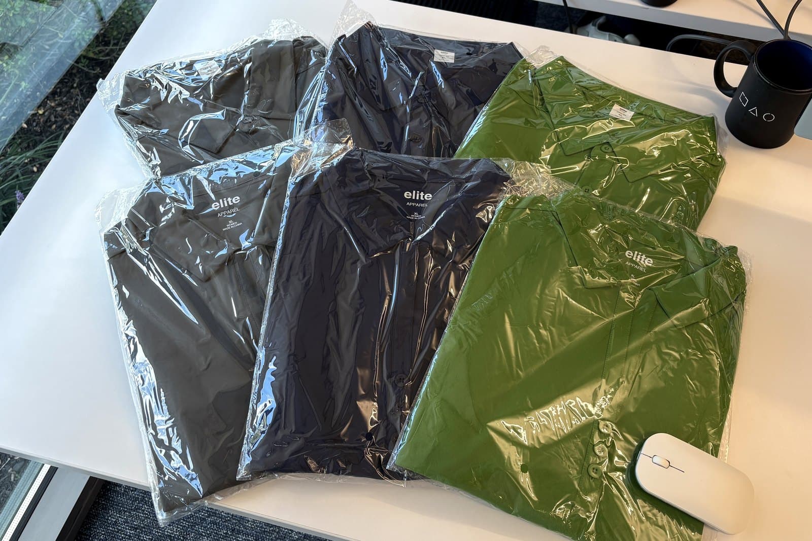 Garments neatly folded and individually packed